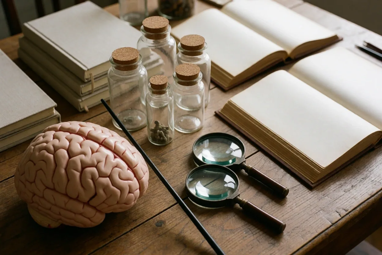 Cognitive laboratory desk with neural mapping instruments