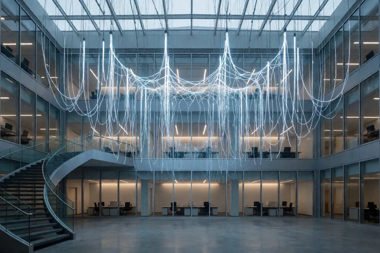 Neural pathways represented as light